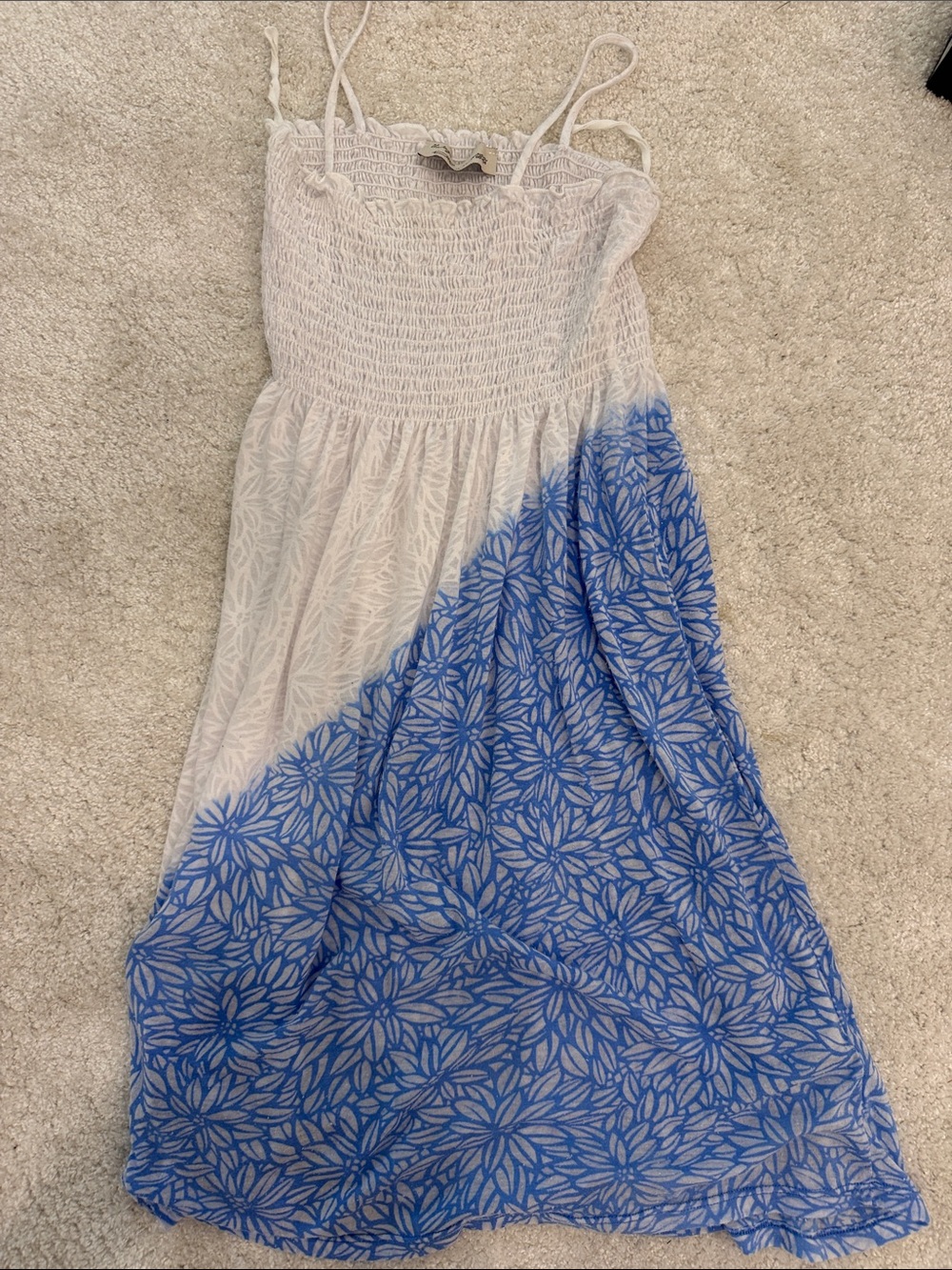 Vintage Havana Blue and white Floral Sundress. Size medium